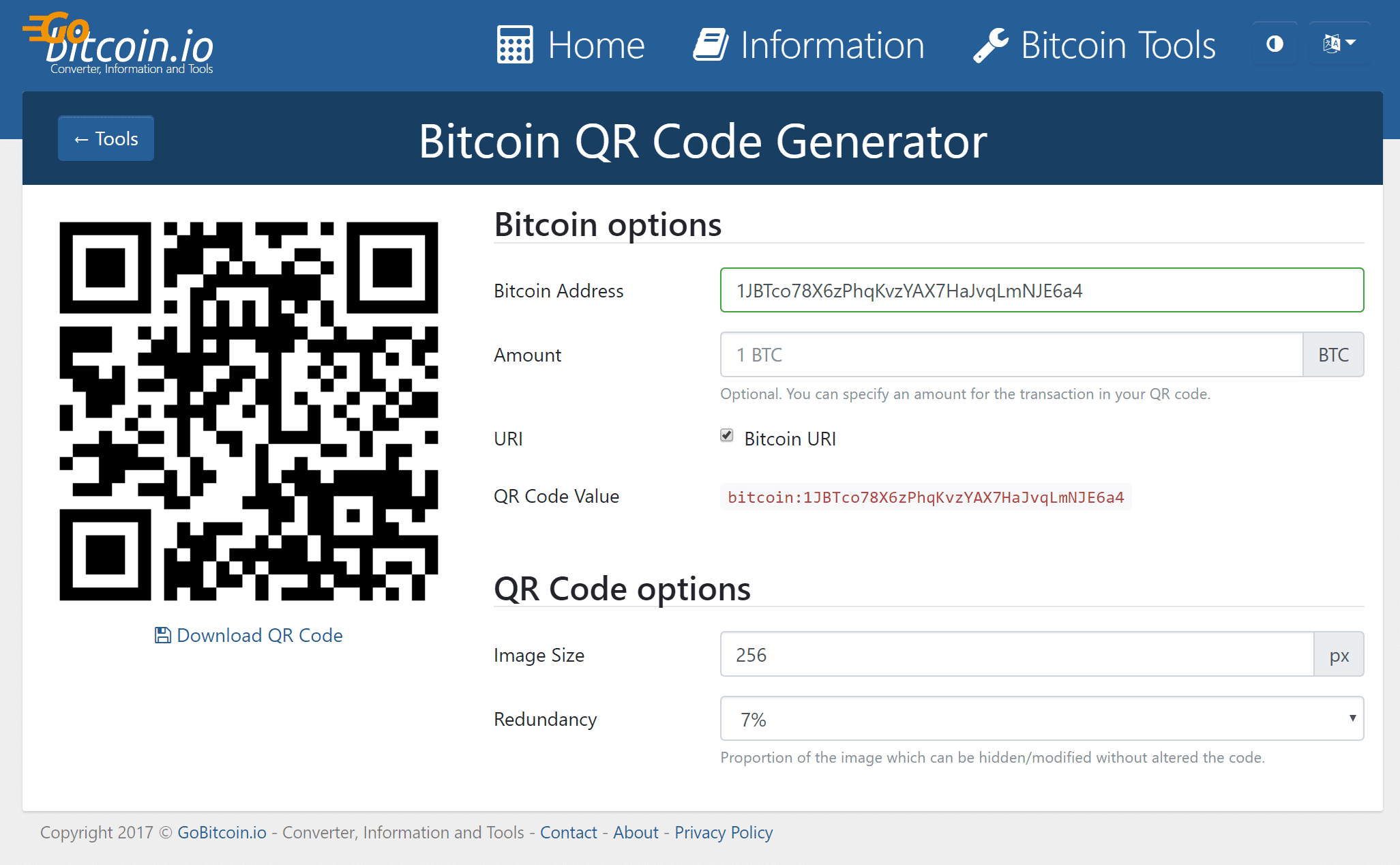 bitcoin private key qr code generator